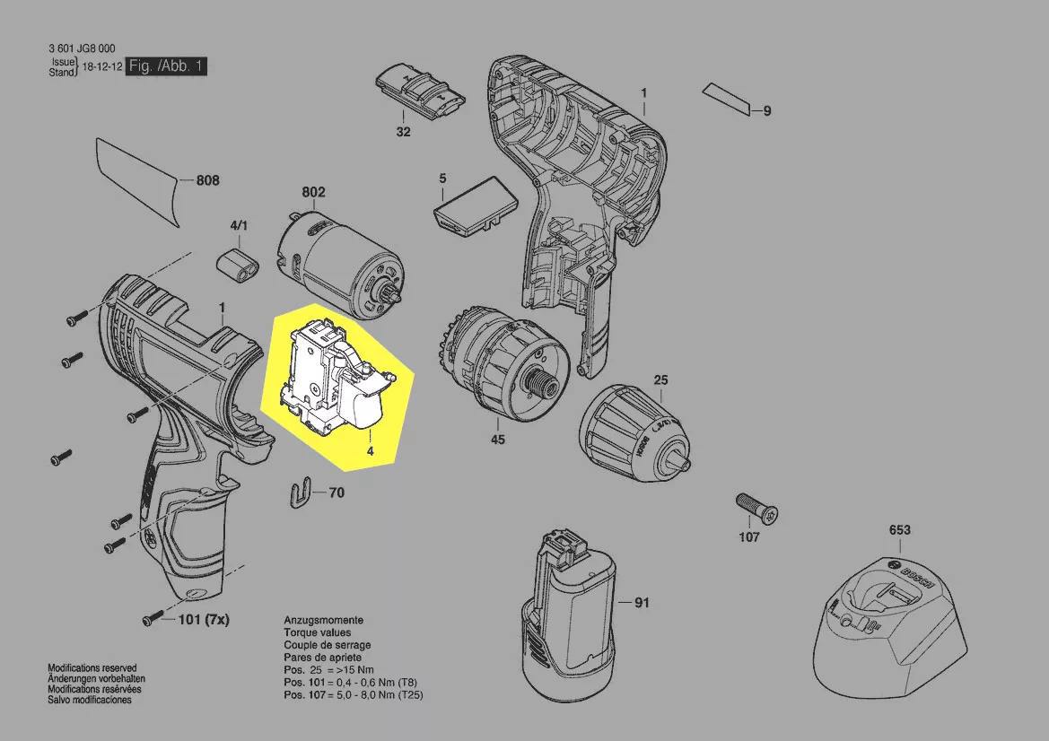 Interrupteur réf. 2 607 202 520 Bosch